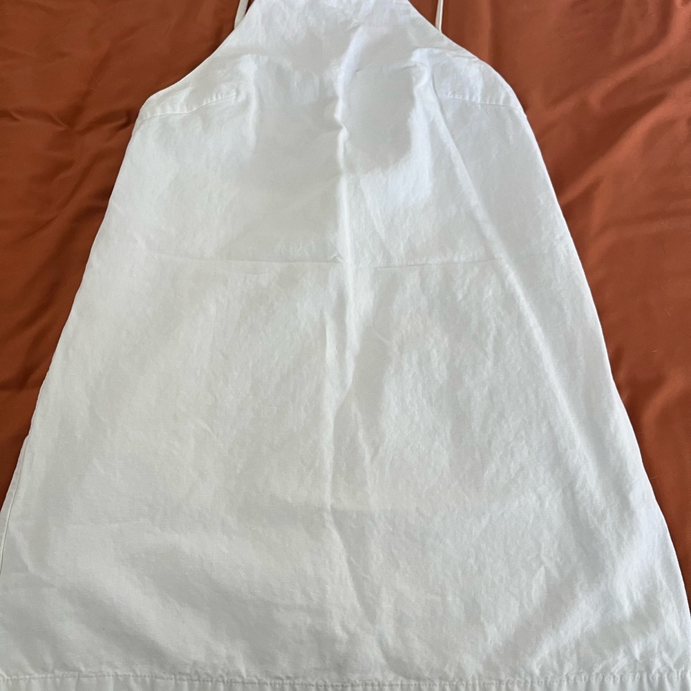 White Linen-Blend Dress